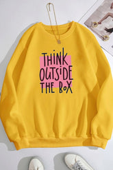 Yellow sweatshirt Think outside the box